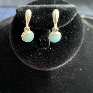 Blue Jade dangling earrings from Guatemala